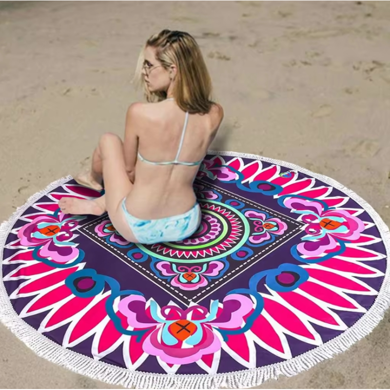 DSB200J Custom Microfiber Round Beach Mat Towel