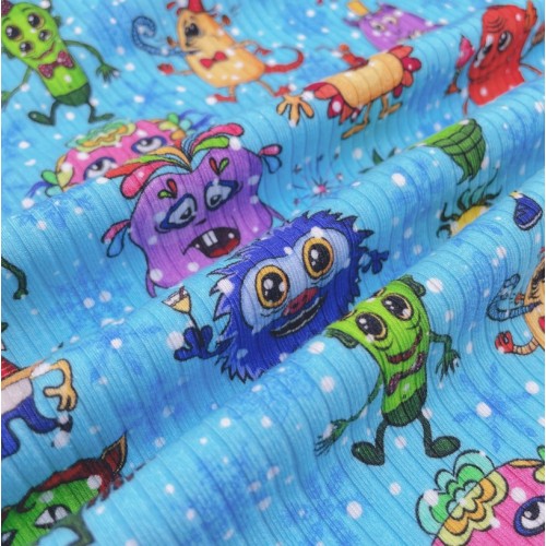 CRK250 Cotton Pit Rib Jersey Custom Printing Fabric